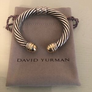 Preowned David Yurman 10mm Cable Bangle with Gold Domes